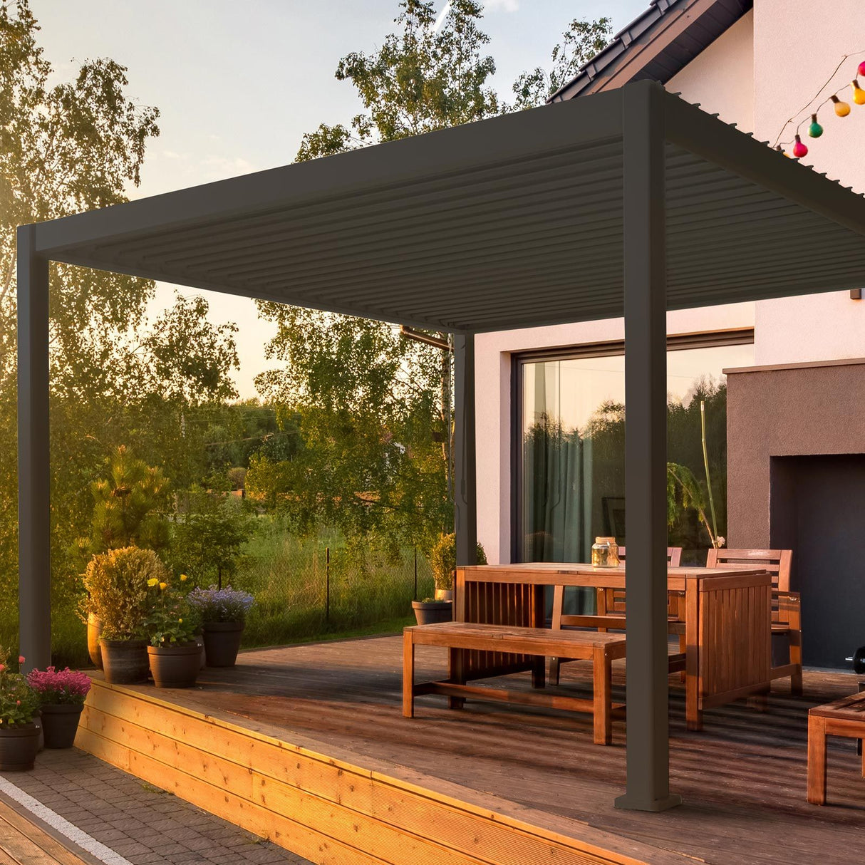 3.6M Square Titan Aluminium Pergola