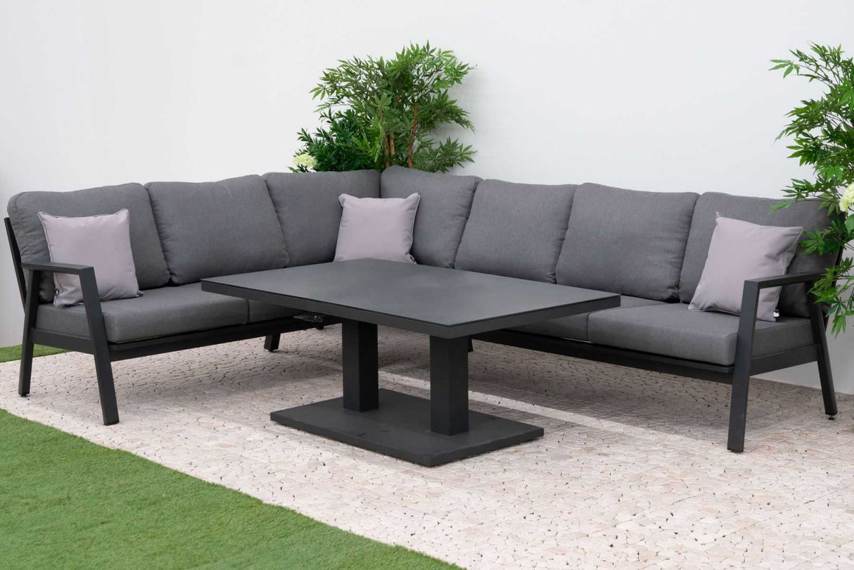 Phoenix Corner Sofa with Extending Rising Table, Chair & Bench
