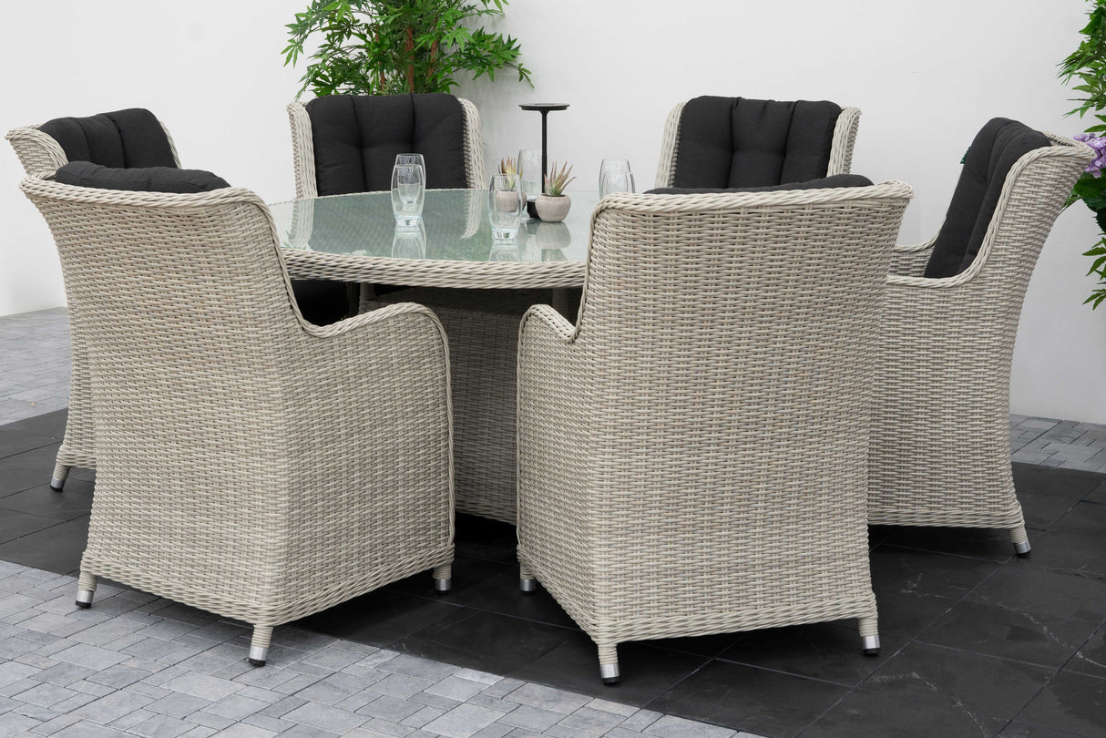 Avery 6 Seat Round Dining Set with Lazy Susan