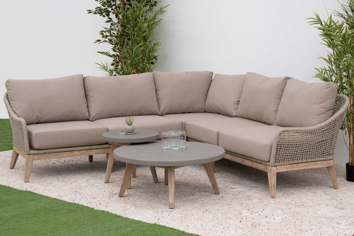 Summer Corner Sofa with Round Tables
