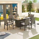 Hugo 6 Seat Rectangular Table with Firepit