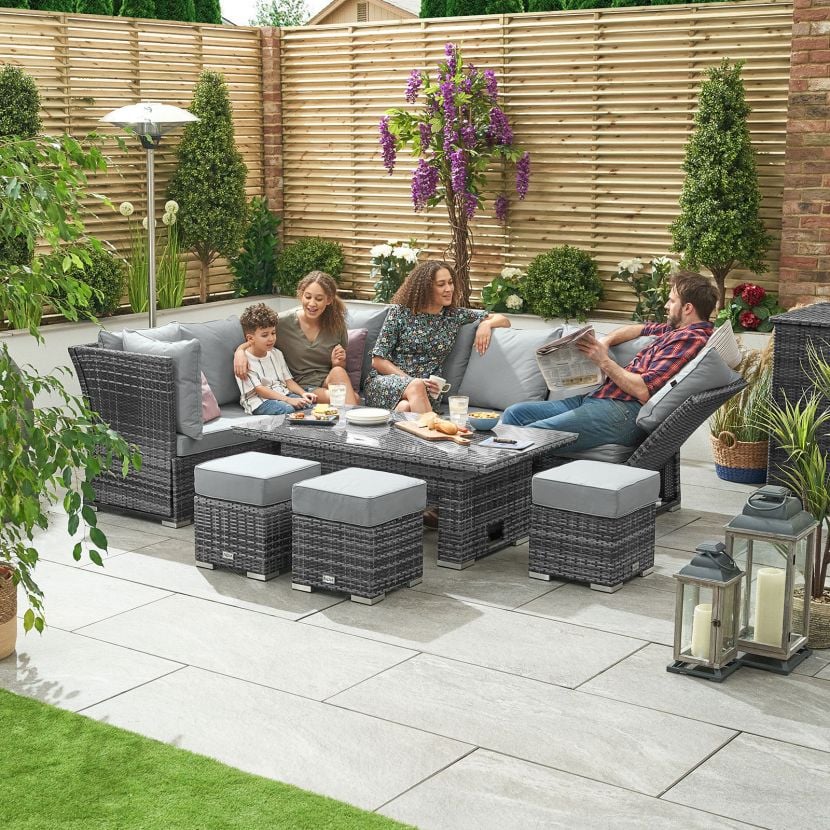 Garden sofa set with deals rising table