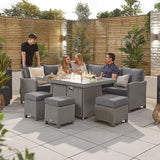 Ciara Corner Dining Set with Firepit Table - Left Hand
