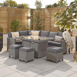 Ciara Corner Dining Set with Firepit Table - Left Hand