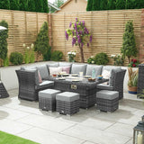Cambridge Reclining Corner Set with Firepit Table - Left Hand