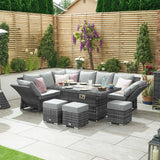 Cambridge Reclining Corner Set with Firepit Table - Left Hand