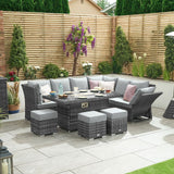 Cambridge Reclining Corner Set with Firepit Table - Right Hand